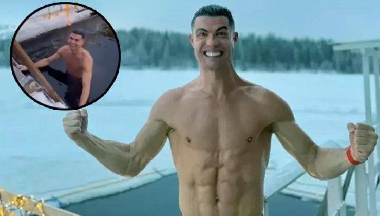 Ne yaptın Ronaldo: Karlar altında suya girdi, o anları paylaştı