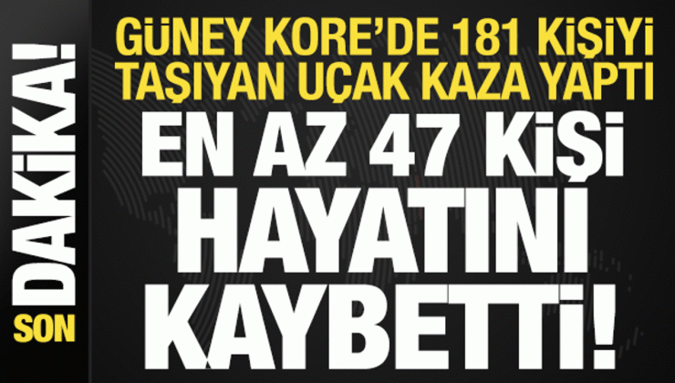 Son dakika: Güney Kore’de 181 kişiyi taşıyan yolcu uçağı kaza yaptı: En az 47 ölü!